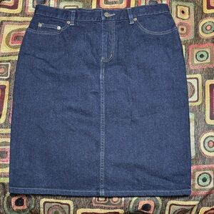 Lauren Ralph Lauren Dark Blue Denim Pencil Skirt